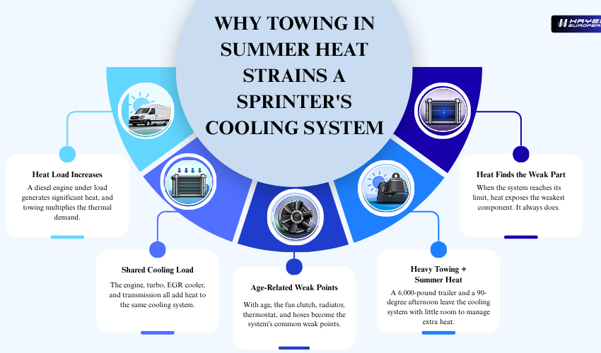 Why Towing in Summer Heat Strains a Sprinter's Cooling System